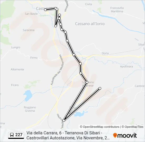 227 Bus Line Map