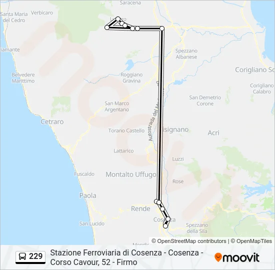 229 Bus Line Map