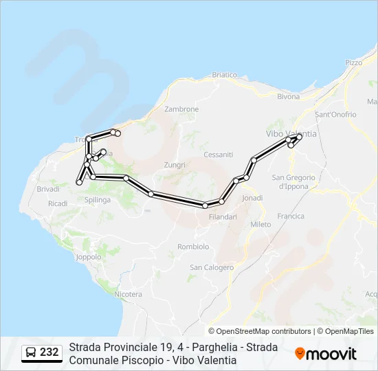 232 Bus Line Map