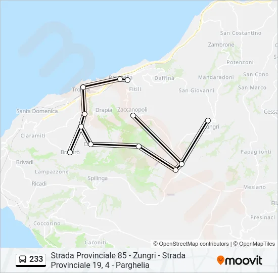233 Bus Line Map