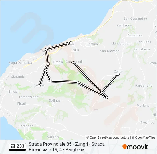 233 Bus Line Map