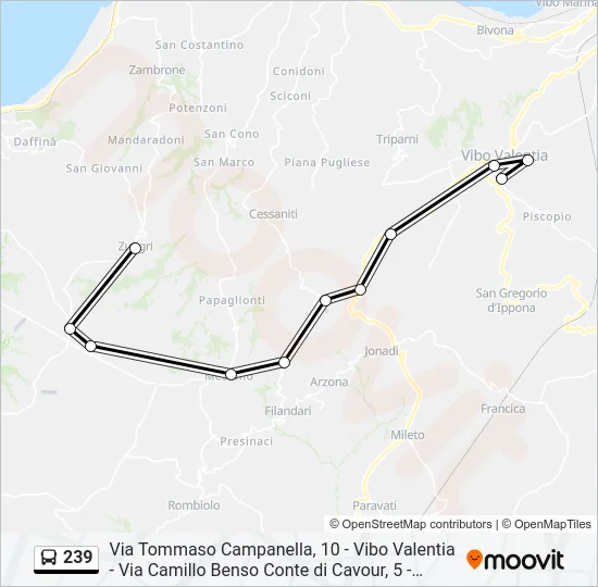 239 Bus Line Map