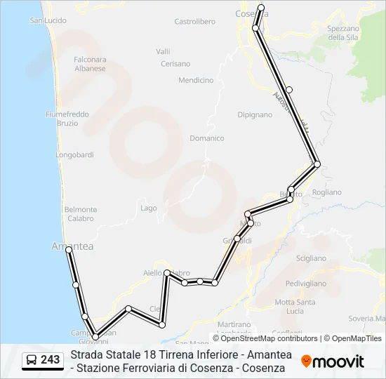 243 Bus Line Map