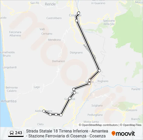 243 Bus Line Map