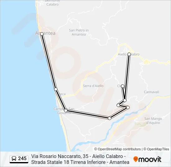 245 Bus Line Map