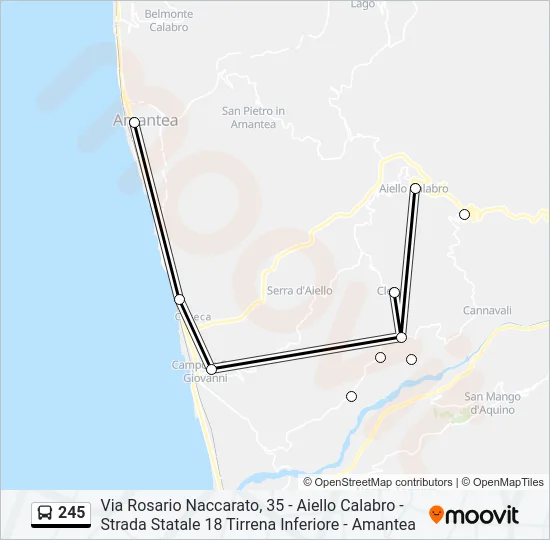 245 Bus Line Map