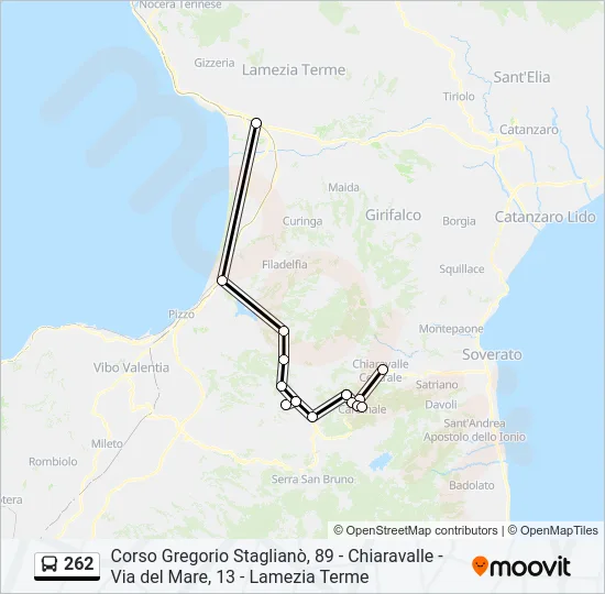 262 Bus Line Map