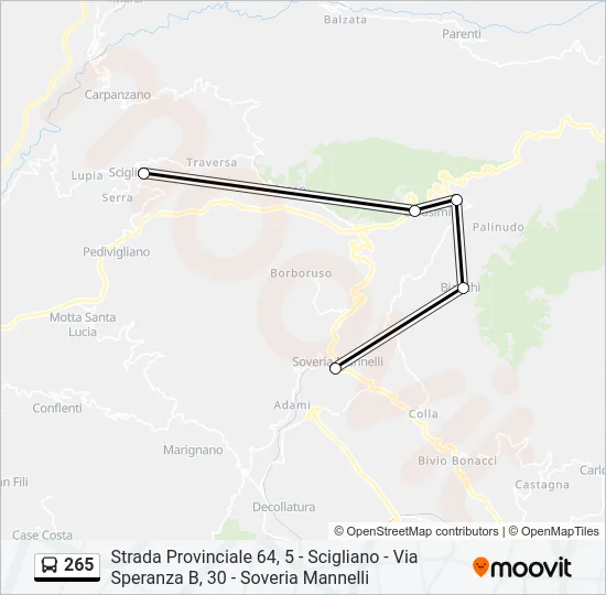 265 Bus Line Map