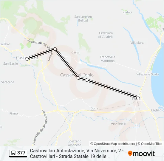 377 Bus Line Map