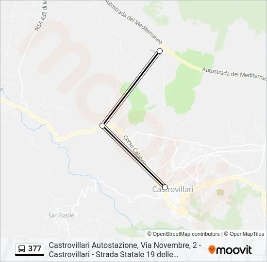 377 Bus Line Map