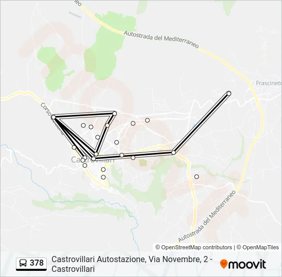 378 Bus Line Map