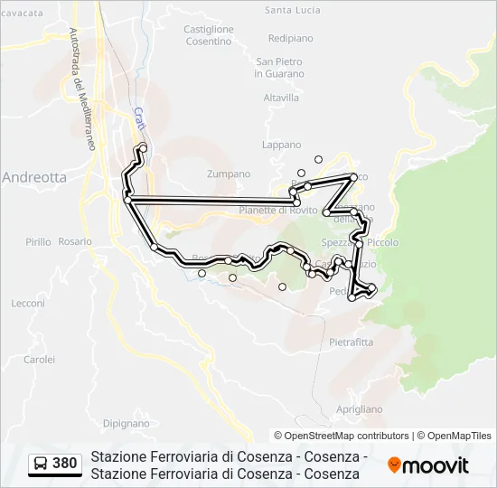 380 Bus Line Map