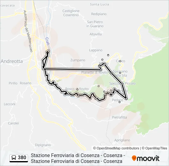 380 Bus Line Map