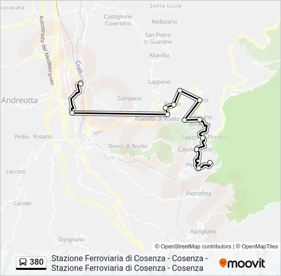 380 Bus Line Map