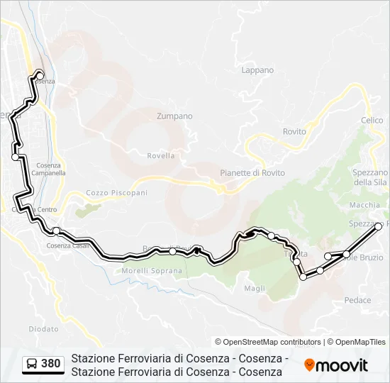 380 Bus Line Map