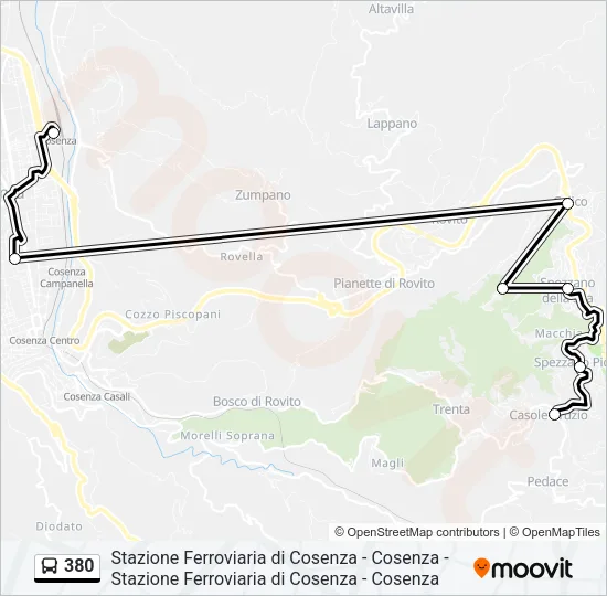 380 Bus Line Map