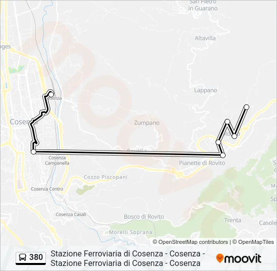 380 Bus Line Map