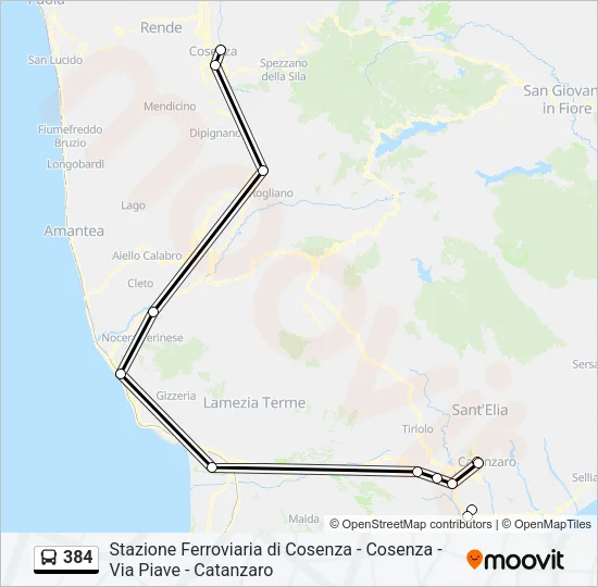 384 Bus Line Map
