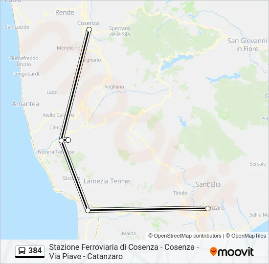 384 Bus Line Map