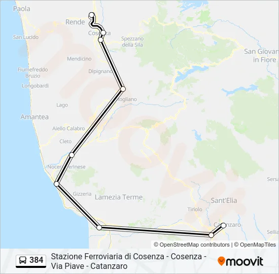 384 Bus Line Map