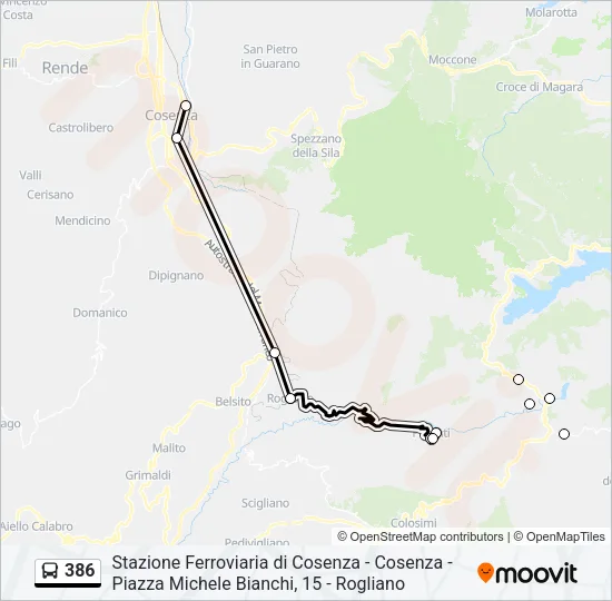 386 Bus Line Map