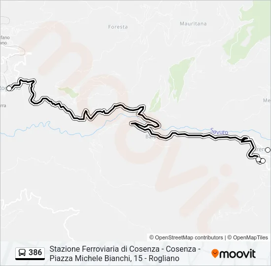 386 Bus Line Map