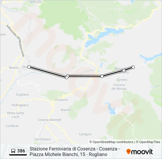 386 Bus Line Map