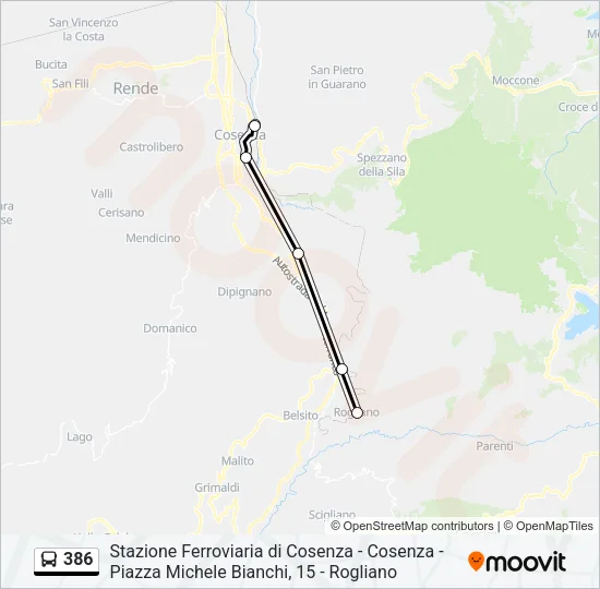386 Bus Line Map