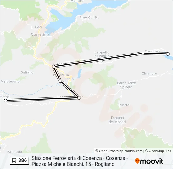 386 Bus Line Map