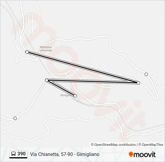 390 Bus Line Map