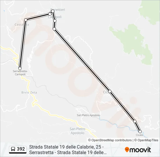 392 Bus Line Map