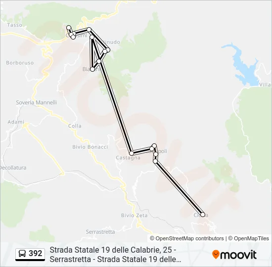 392 Bus Line Map