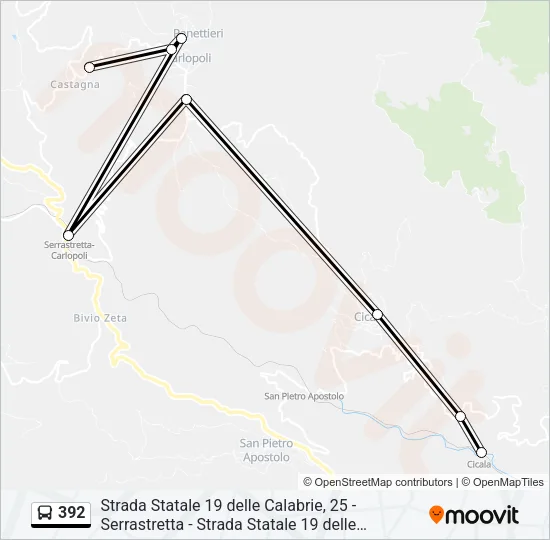 392 Bus Line Map