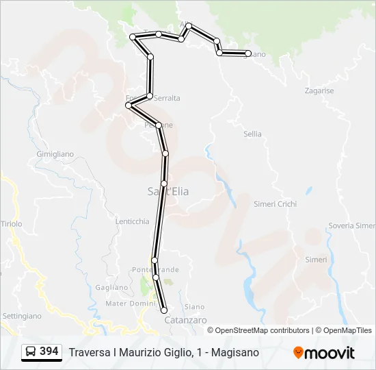 394 Bus Line Map