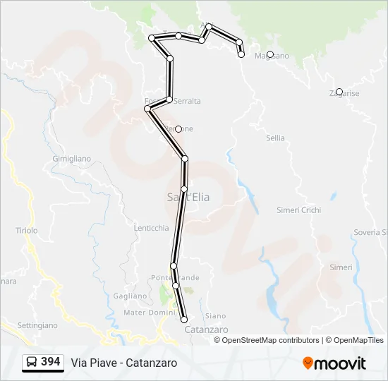 394 Bus Line Map