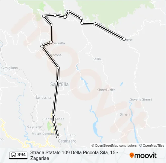 394 Bus Line Map