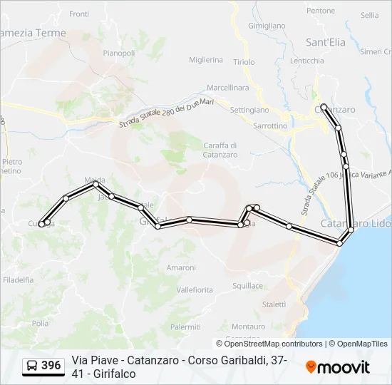 396 Bus Line Map