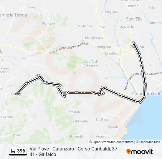 396 Bus Line Map