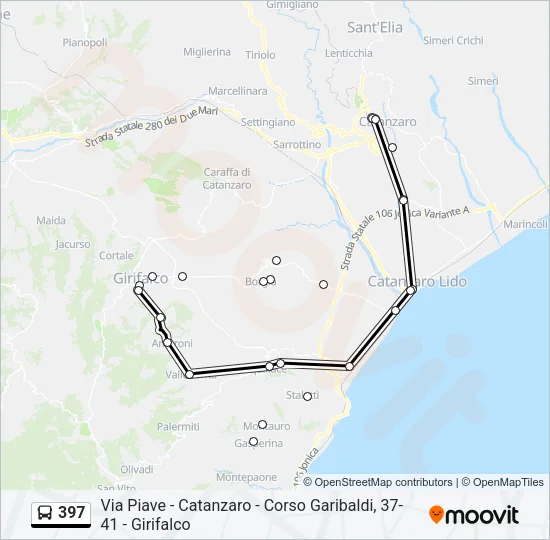 397 Bus Line Map