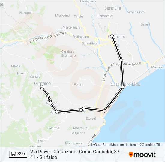 397 Bus Line Map