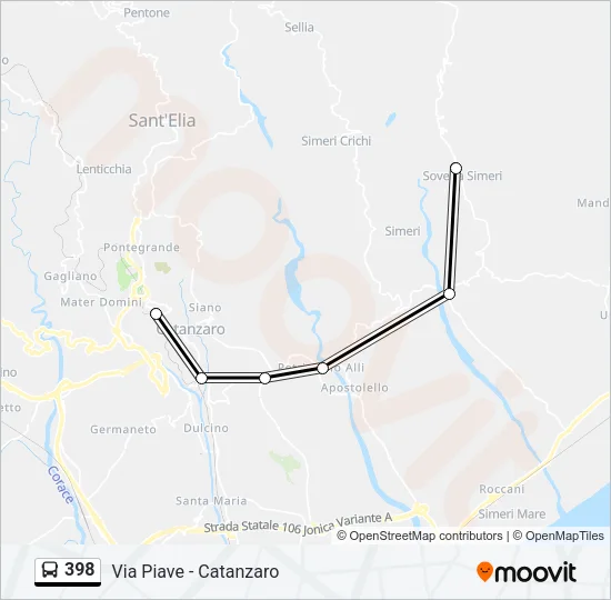 398 Bus Line Map