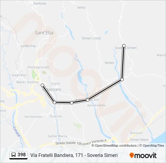 398 Bus Line Map