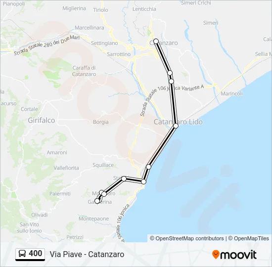 400 Bus Line Map