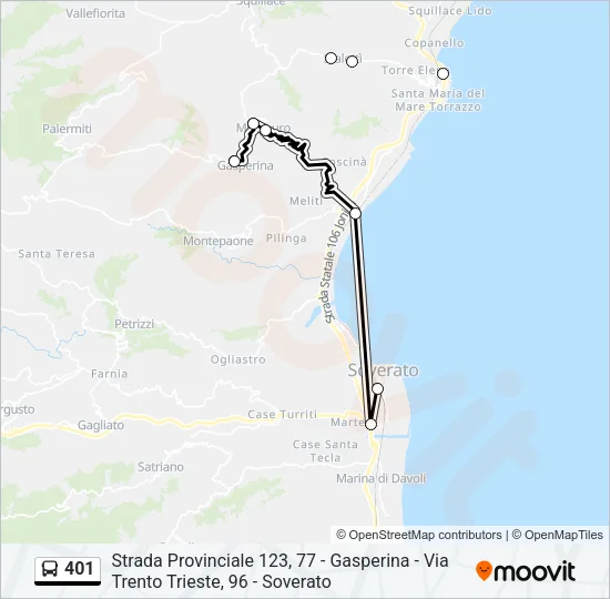 401 Bus Line Map