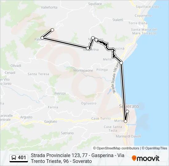401 Bus Line Map