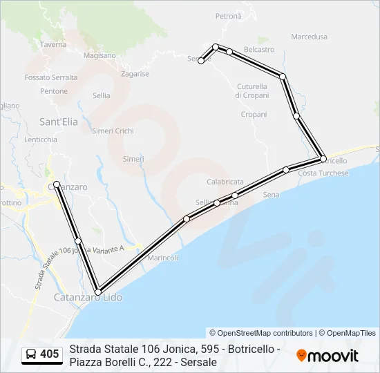 405 Bus Line Map