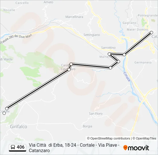 406 Bus Line Map