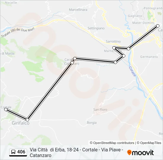 406 Bus Line Map