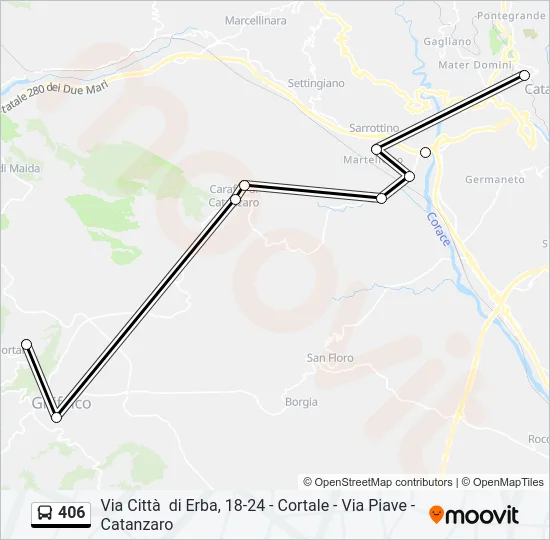 406 Bus Line Map