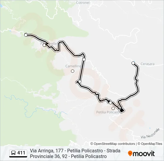 411 Bus Line Map